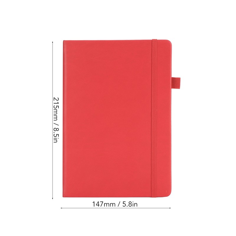 A5 Lined Notebook Portable PU Leather Hardcover Notebook with Elastic
