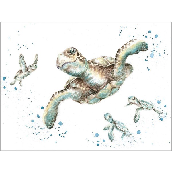 Wrendale Designs Greeting Card - SWIMMING SCHOOL (Sea Turtles)