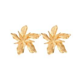 Stocking Stuffers Holiday Outfits for Women 2024 Gold Flower Earrings Women Boho Flower Stud Earrings Big Flower Statement Earrings Elegant Floral Petal Earrings Jewelry Gifts for Women