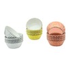 Mombake Mini Foil Cupcake Cases,Muffin Baking Cups(Rosegold/Silver/Gold, 300-Count)