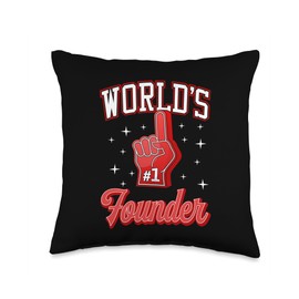 #1 Founder World's Number One Founder Foam Finger Graphic Throw Pillow