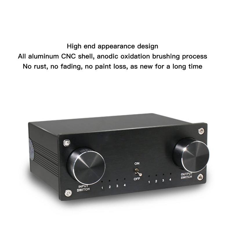 HiFi Sound Switcher 4 in 4 Out Dual Channel Gold