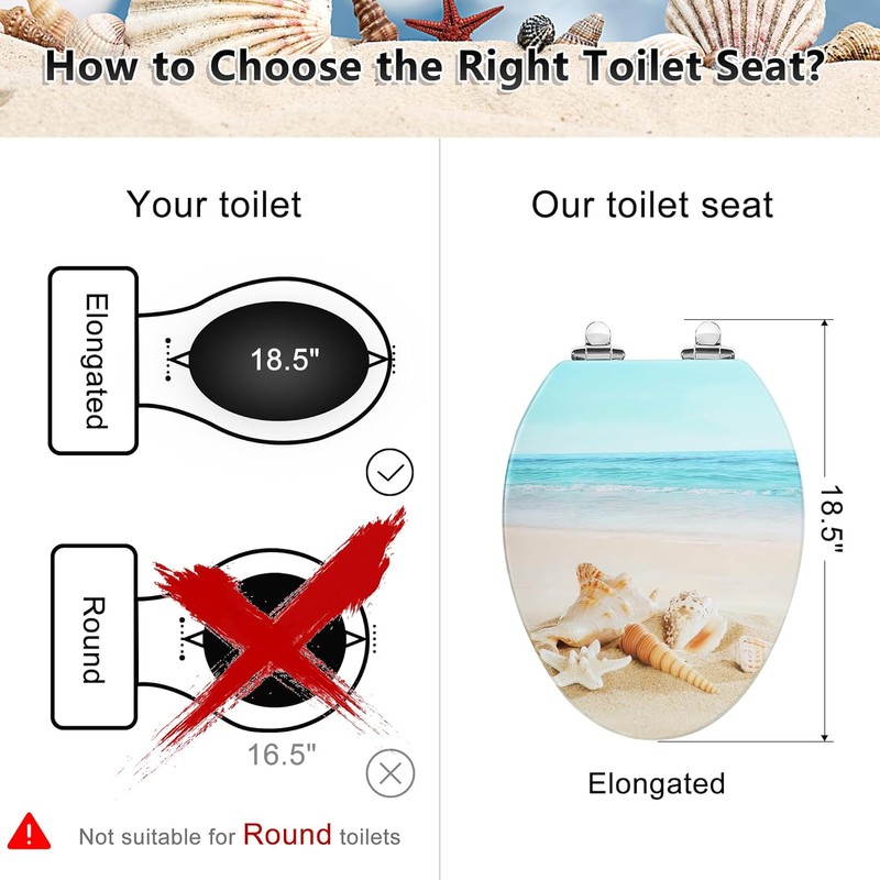 Angol Shiold Elongated Toilet Seat Molded Wood Toilet Seat with