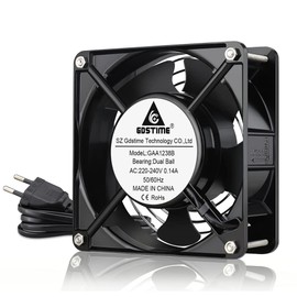 GDSTIME AC Fan 220 V 120 mm Fan 120 mm x 38 mm Fan 230 V Axial Cooling Fan 12038 Dual Ball Bearing Fan 104 CFM Large Air Volume