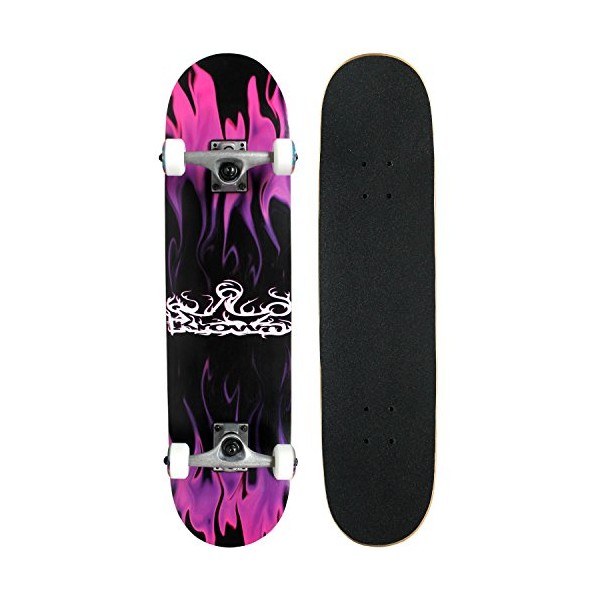 Krown Rookie Complete Skateboard,Purple Flame