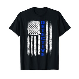 Thin Blue Line Flag American Detective Shirt T-Shirt
