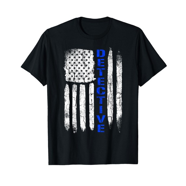 Thin Blue Line Flag American Detective Shirt T-Shirt