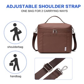 NOL Natural Organic Lifestyle - Lonchera térmica para mujer - Hielera ligera de nailon - Lonchera impermeable para el trabajo