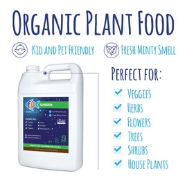 FOOP Garden - Organic Liquid Plant Food Made from Fish Manure (with Fresh Minty Scent) | Fish Fertilizer Alternative Perfect for Veggies, Herbs, Flowers,Trees,Shrubs | Kid&Pet Friendly (1 Gallon)