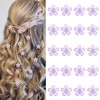 YISSION 20 Pcs Mini Light Purple Flower Hair Clips with