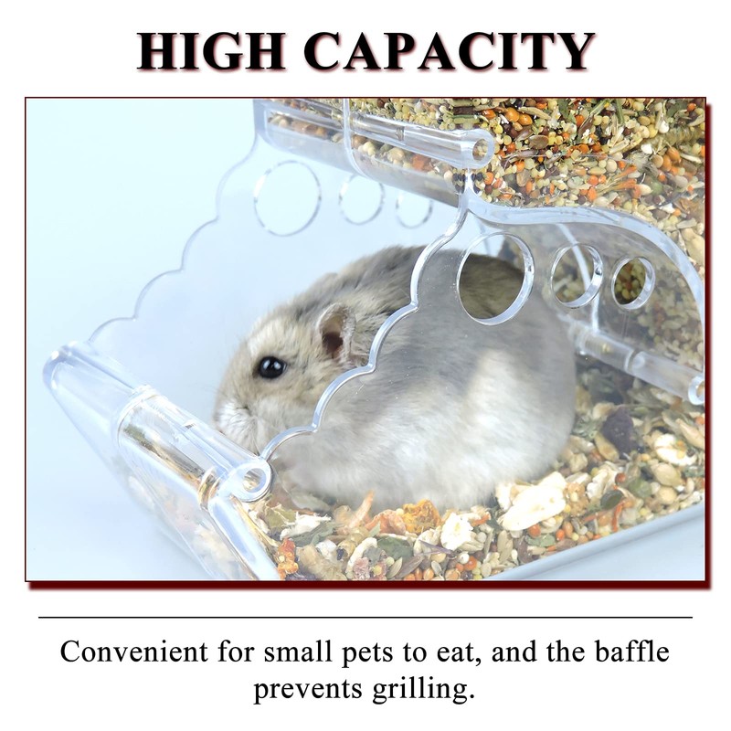 Andiker Automatic Hamster Feeder, 400ml Transparent Acrylic Food Automatic Feeder
