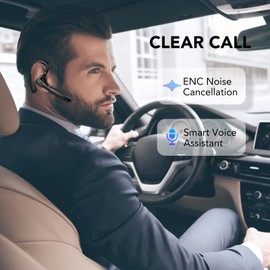 Bluetooth Headset, Bluetooth Earpiece with LED Display Charging Case,100H Playtime Headset Wireless Bluetooth V5.3, Wireless Headset with Microphone Noise Cancelling, for Driving/Business/Office