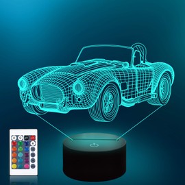Car 3D Night Light, Sports Racing Car Illusion Lamp with Remote Control, 16 Colours, Change, Holiday, Christmas, Birthday Gifts for Children, Teens, Toy, Home, Bedroom, Bar Decor