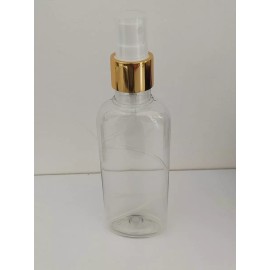 Meliars Botella Pet Oval 125 Ml Con Atomizador Dorado (10 Piezas)