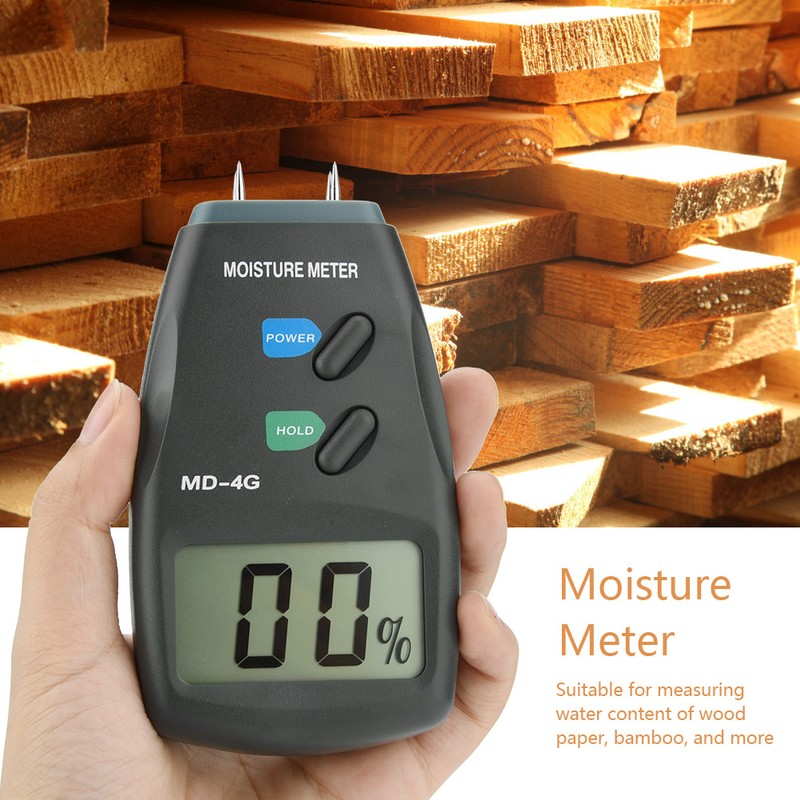 MD-4G LCD Digital 4 Pin Wood Moisture Meter Timber Hygrometer