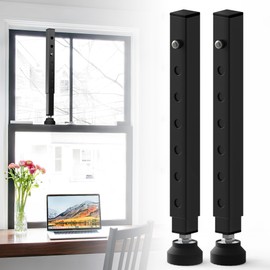 Gadgetzan 2 Pack Window Security Bars Adjustable 11"-18",Portable Short Sliding Window Lock Bar for Child Safety/Anti-Theft,Window safety lock with Rubber Base for Vertical and Horizontal Window-Black