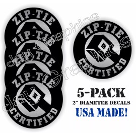 Unbranded 5pk Funny ZIP TIE Certified Hard Hat Stickers | Welding Helmet Vinyl Decals -USA