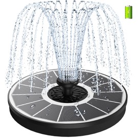 SZMP - Bomba de fuente de baño para pájaros, con panel de vidrio de 3.5 W, fuente de agua solar integrada de 2000 mAh, 4 tubos fijos, 7 boquillas, fuente de estanque para decoración de jardín, baño de