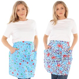 Apron Cotton Colourful Floral Apron Half Apron Cooking Apron, Twin Pack 5