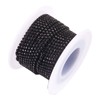 PandaHall 10 Yards Crystal Rhinestone Cup Chains 2mm Black Trimming