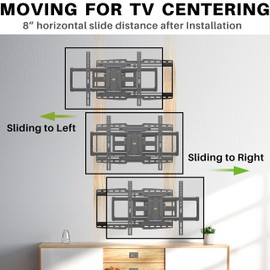 USX MOUNT UL Listed Heavy Duty TV Wall Mount for 32-90" TVs up to 150lbs with 8" Sliding Design, Ultra-Large TV Mount Bracket for up to 24" Studs with Swivel, Tilt & Leveling, Max VESA 600x400mm