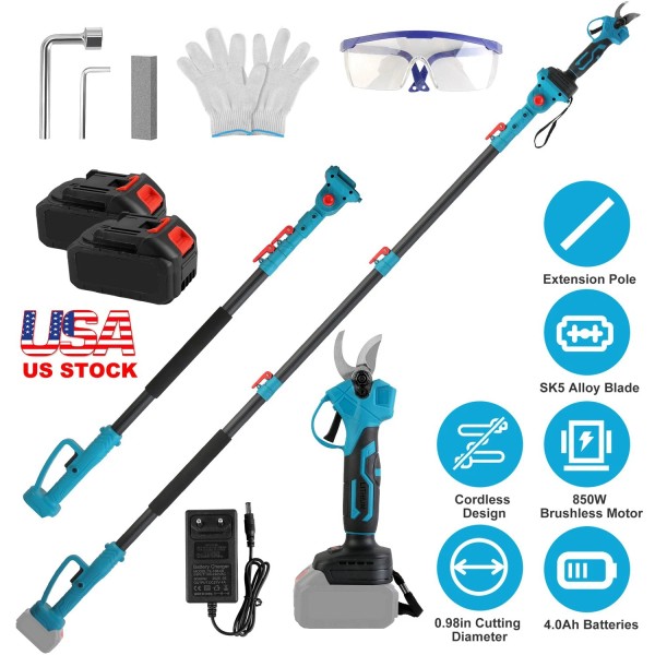 iMountek Electric Pruning Shear Cordless Pole Pruner Branches Cutter for