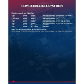 KAX Front Steering Knuckle & Wheel Bearing Hub Assembly Fit for Honda Accord 2013-2017,Passenger Side 698474