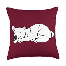 Kaisi Drawing,snooze,snooze,dream Sleep,dream Pajamas, Snooze Light Children, Polar Bear Sleep Throw Pillow, 18x18, Multicolor