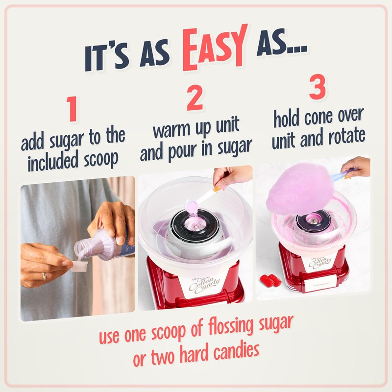 Nostalgia Cotton Candy Machine - Retro Cotton Candy Machine for