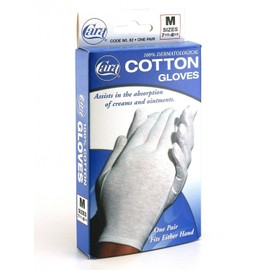 Cara 100% Dermatological Cotton Gloves Fits Either Hands Medium Sizes One Pair