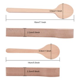 WANDIC Unfinished Wooden, 2 Pcs Craft Whittling Kit, Wood Carving Spoon Blank Beech for Carving Spoon Shape, 2 Sizes