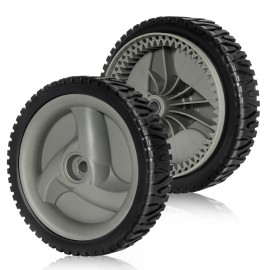 8 Inch Plastic Wheel of Lawn Sweeper, Lawn Mower Drive Wheel for Lawnmover, 2 PcsColor: Gray, Load Capacity: 70LB, Wheel Diameter: 8IN