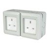 Double Gang Weatherproof 2 x 3 Pin UK Power Socket