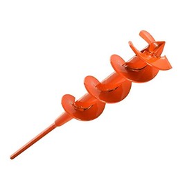 Heavy Duty Garden Dirt Hole Auger - 1/2" Hex Shank (3" - Orange)