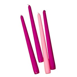 Advent Candle Set of 4 – 10″ Taper Candles (3 Purple, 1 Pink) for Family Christmas Preparation