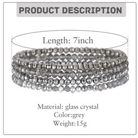 GoPaw Women's Crystal Bead Bracelet, Multilayer Stone Bracelet, Women's Crystal Beads Bracelet, Couple/Friendship/Partner Bracelets, Crystal glass bead, Glass bead