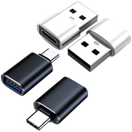Herpet Adaptador USB Convertidor Compatible Dispositivos - 2 Unidades Adaptador USB C a USB 3.0 + 2 Unidades Adaptador USB a USB C, Función de OTG, Compatible Dispositivos con USB Tipo C (4 Unidades)