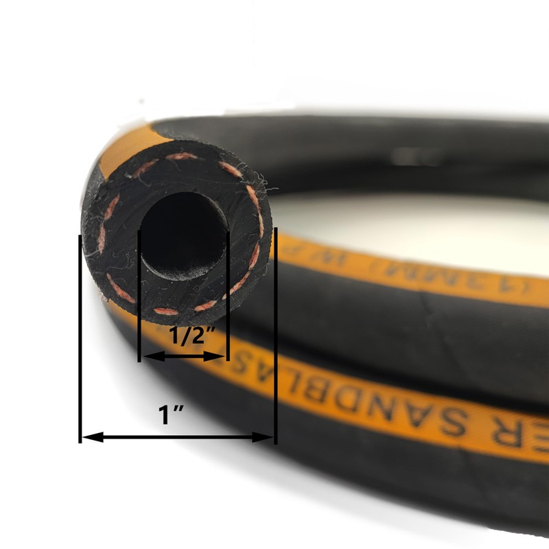 HOLDWIN Sandblast Hose 1/2" ID, 1" OD,10 Ft Long Heavy