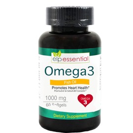 ELP ESSENTIAL ELP ESSENTIAL Fish Oil Omega 3 Fish Oil 1000 mg Softgels 60 Count