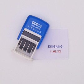 Colop Colop S160/L1 MiniDater 5 x 25 mm, 4 mm Kissen rot/blau Eingang, 7 x 4 x 2 cm