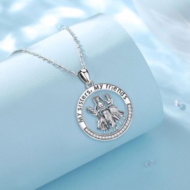 INFUSEU Ballerinas Dance Necklace Gifts for 3 Soul Sister Three Best Friend Ballet Dancer Matching Pendant 925 Sterling Silver Circle Jewelry Special Birthday Present