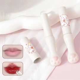 Pincel Labial De Silicona Con Forma De Pata De Gato, Blanco