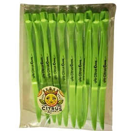 10 Pack Citrus Peelers, Green Plastic Fruit Skin Remover Tools with Long Handles for Oranges, Bulk Kitchen Gadget Set, Easy Peeling Zesting