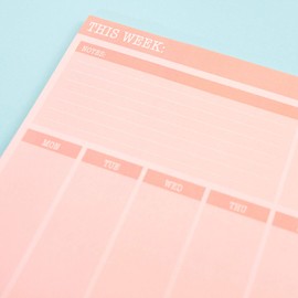Yoobi | Weekly Calendar Planner Notepad | 60 Sheets | Blush