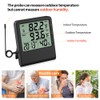 4-in-1 Thermometer Hygrometer with Alarm Clock, Large LCD, 1.5 m