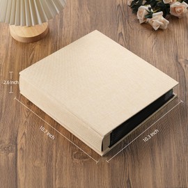 potricher Small 8x10 Photo Album 160 Pockets Linen Cover Large Capacity Picture Book for Family Wedding Anniversary and Baby (Beige)