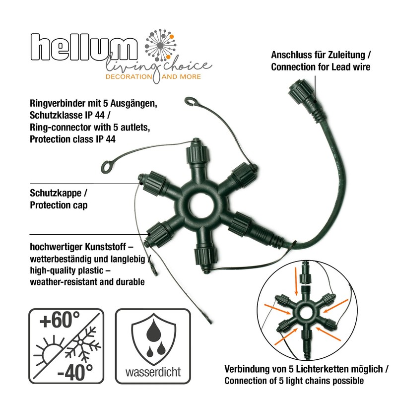 hellum 555141 Ring Connector for Extendible System Professional Fairy Lights