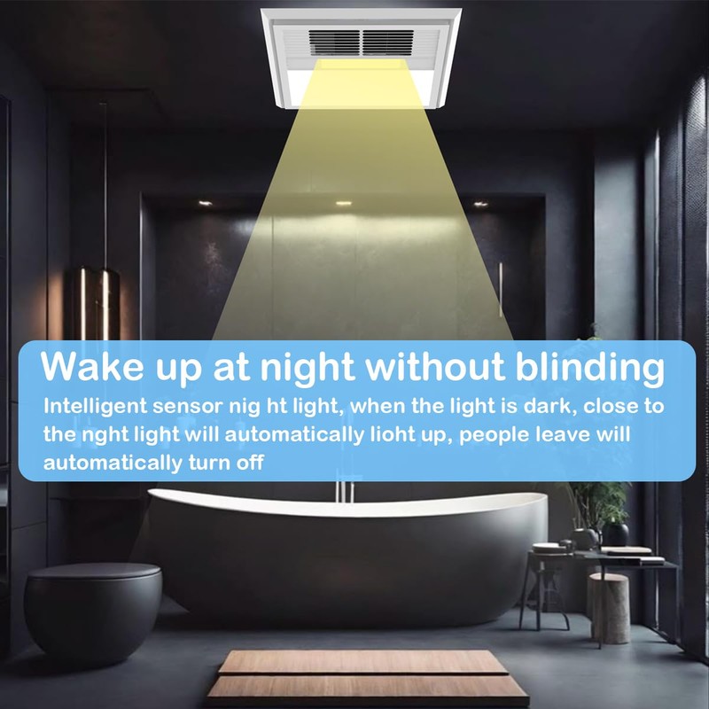 FLYINGFOX DC Bathroom Exhaust Fan 160 CFM with Light and