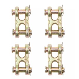 Alfa Wheels 4x Twin Clevis Safety Chain Repair Link 3/8" Double G70 Truck Trailer 6600 WLL