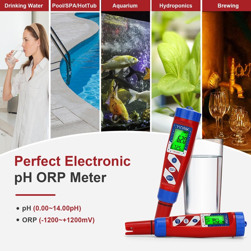 Hydrogen Water Tester, ORP Tester,YINMIK Hydrogen Tester,pH Hydrogen Meter for